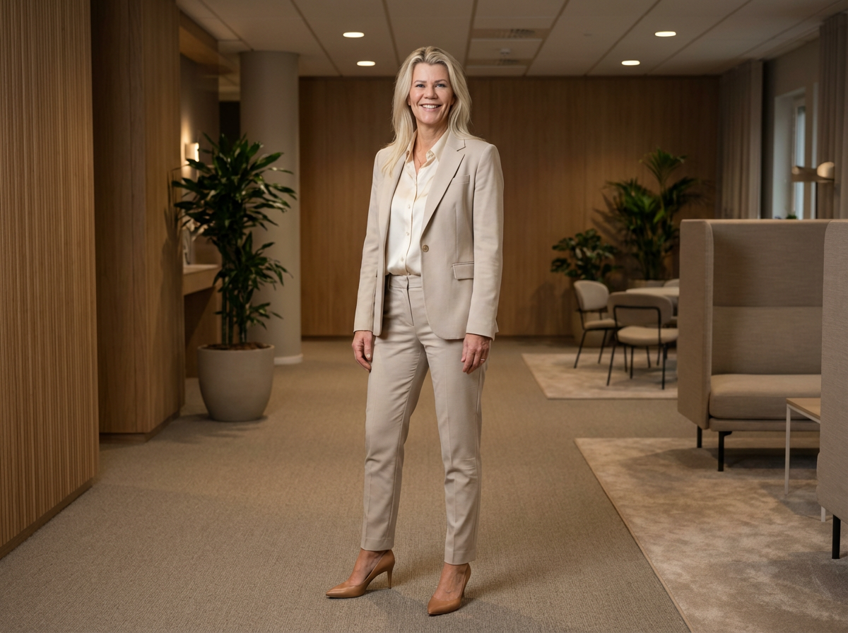 Beige Kontor Jakkesæt